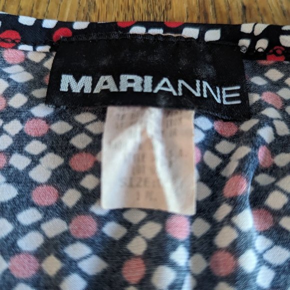 Women's Large Red, White, and Blue Block Print Flirty Dress Gathered Sleeves - Picture 7 of 7